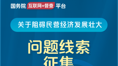 外国人日逼逼国务院“互联网+督查”平台公开征集阻碍民营经济发展壮大问题线索